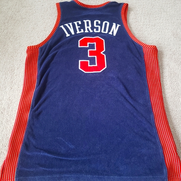Men's Allen Iverson Syracuse Nationals jersey size L - Picture 5 of 7